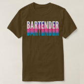 Bartender met langlopende gradiëntschaduw 1 t-shirt (Design voorkant)