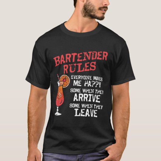 Bartender Mixologist Bartender Rules Everyone Make T-shirt (Voorkant)