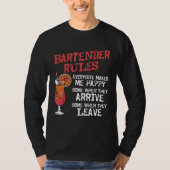 Bartender Mixologist Bartender Rules Everyone Make T-shirt (Voorkant)