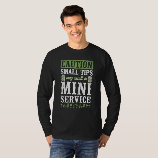 Bartender Mixologist Caution Small Tips May Result T-shirt (Voorkant volledig)