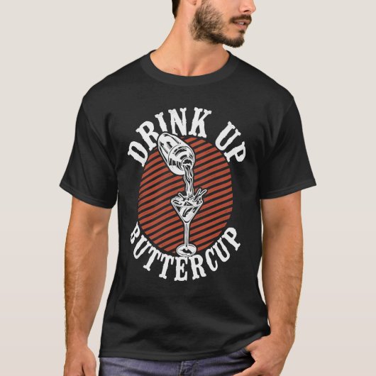 Bartender Mixologist Drink Up Botterbloem T-shirt (Voorkant)