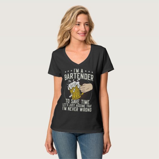 Bartender Mixologist I m A Bartender To Save Time  T-shirt (Voorkant volledig)