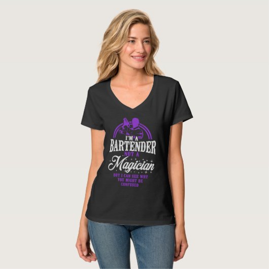 Bartender Mixologist I'm A Bartender Not A Magicia T-shirt (Voorkant volledig)
