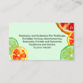 Bartender Mixologist Lime Green Citrus Cocktail Visitekaartje (Achterkant)