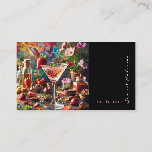 Bartender Mixologist Visitekaartjes (Voorkant)