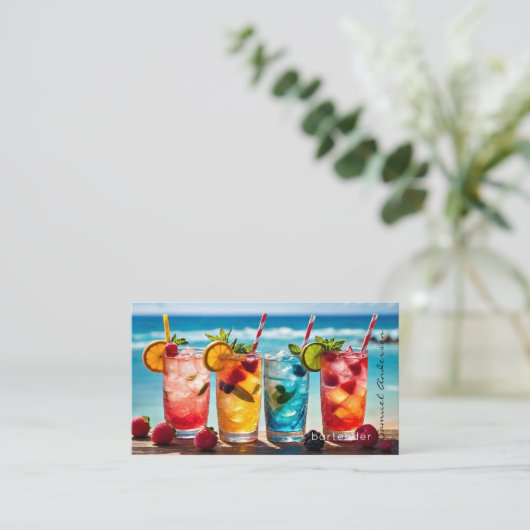 Bartender Mixologist Visitekaartjes (Staand voorkant)