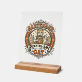 Bartender Mocktail-Veilige Kat Bartender Mocktail- Acryl Bord (Hoek)