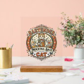 Bartender Mocktail-Veilige Kat Bartender Mocktail- Acryl Bord (Huwelijk)
