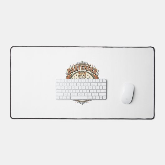 Bartender Mocktail-Veilige Kat Bartender Mocktail- Bureaumat (Keyboard & Muis)