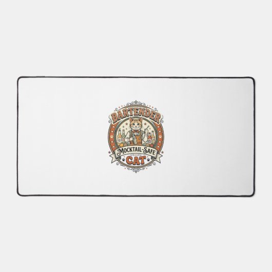 Bartender Mocktail-Veilige Kat Bartender Mocktail- Bureaumat (Voorkant)
