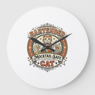 Bartender Mocktail-Veilige Kat Bartender Mocktail- Grote Klok