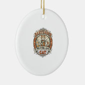 Bartender Mocktail-Veilige Kat Bartender Mocktail- Keramisch Ornament (Rechts)