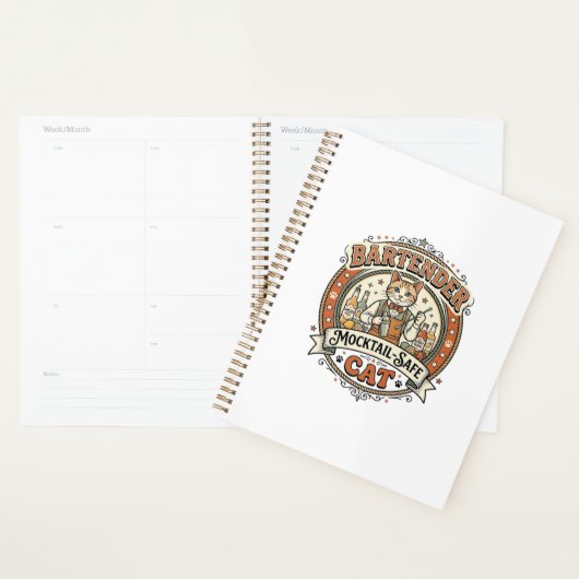 Bartender Mocktail-Veilige Kat Bartender Mocktail- Planner (Display)