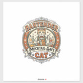 Bartender Mocktail-Veilige Kat Bartender Mocktail- Sticker (Vel)