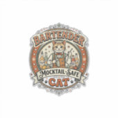 Bartender Mocktail-Veilige Kat Bartender Mocktail- Sticker (Voorkant)