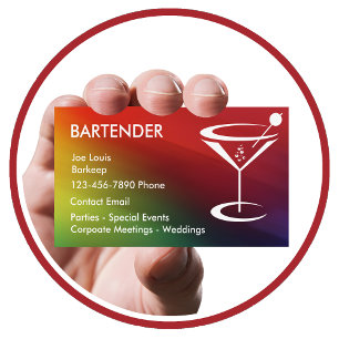 Bartender Modern Cool Visitekaartjes