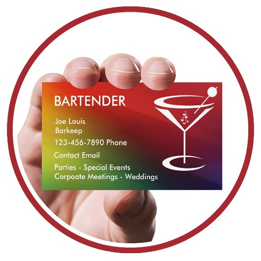 Bartender Modern Cool Visitekaartjes
