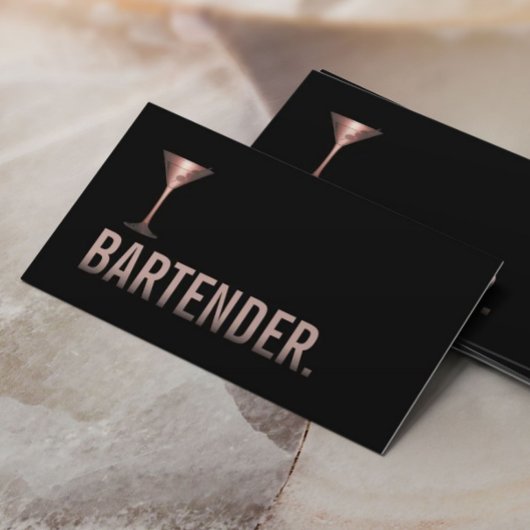Bartender Modern Roos Gold Wine Sommelier Visitekaartje