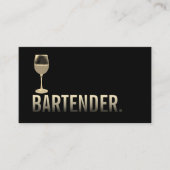 Bartender Moderne Gouden Wijnbar Minimalistisch #2 Visitekaartje (Voorkant)