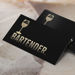 Bartender Moderne Gouden Wijnbar Minimalistisch #2 Visitekaartje