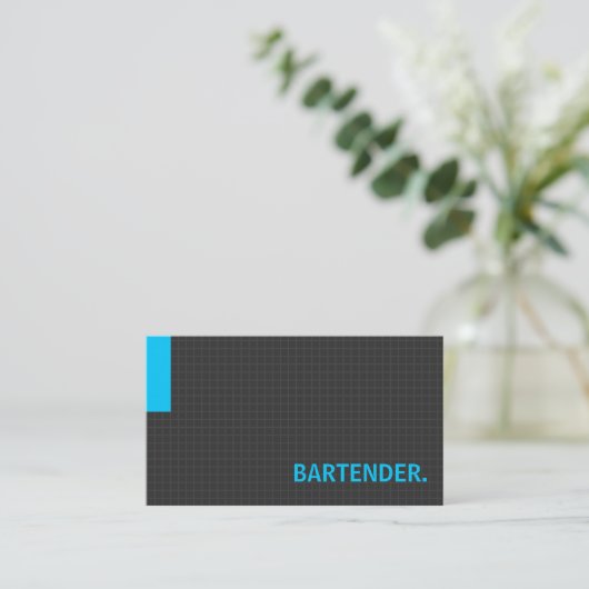 Bartender - Multiple Purpose Blue Visitekaartje (Staand voorkant)