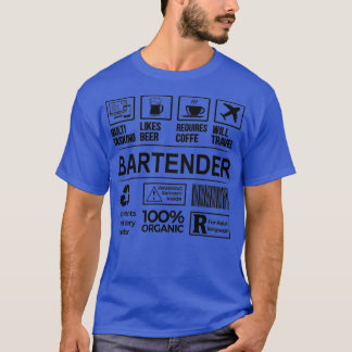 Bartender MultiTasking Certified Job Cadeft Item J T-shirt
