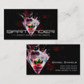 Bartender Nachtleven Bedrijfskaart Visitekaartje (Voorkant / Achterkant)