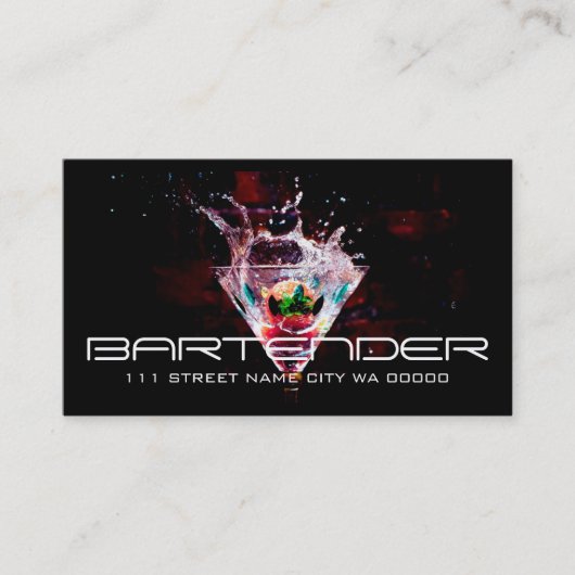 Bartender Nachtleven Bedrijfskaart Visitekaartje (Voorkant)