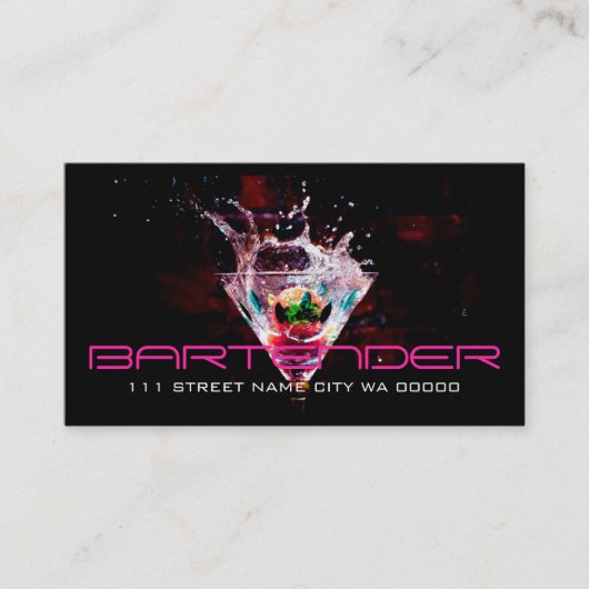 Bartender Nightlife Visitekaartje (Voorkant)