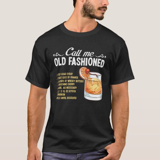 Bartender noem me Old Fashioned Cocktail Recipe Mi T-shirt (Voorkant)