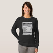 Bartender Nutrition Information T-shirt (Voorkant volledig)