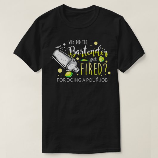 Bartender Party Cocktail Shaker Pun 12 T-shirt (Design voorkant)
