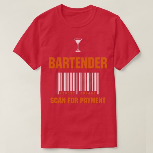 Bartender Professie Scan for Payment Funny Gift T-shirt (Design voorkant)