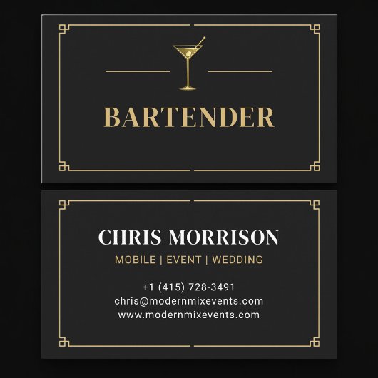 Bartender Professioneel Visitekaartje
