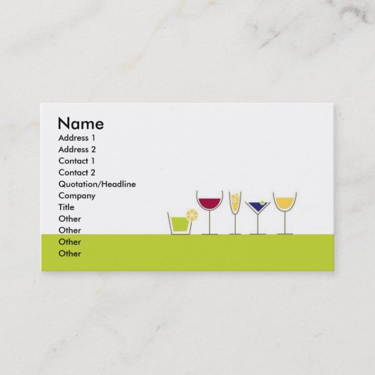 Bartender-profielkaart Visitekaartje (Voorkant)