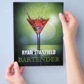 Bartender Promotieblad met Drink Ingrediënten Flyer (Hand)