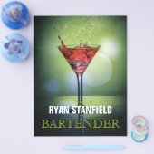 Bartender Promotieblad met Drink Ingrediënten Flyer (Enkel)