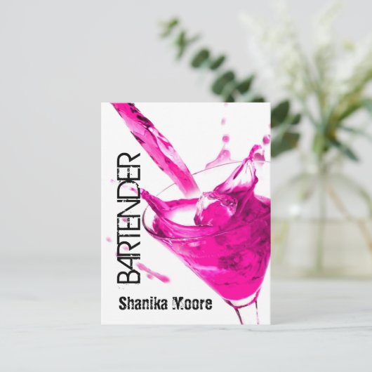 Bartender Promotion Briefkaart Flyer (Staand voorkant)
