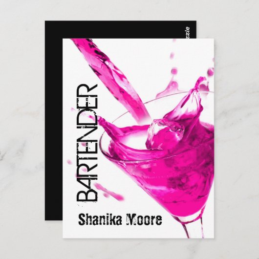 Bartender Promotion Briefkaart Flyer (Voorkant / Achterkant)