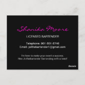 Bartender Promotion Briefkaart Flyer (Achterkant)