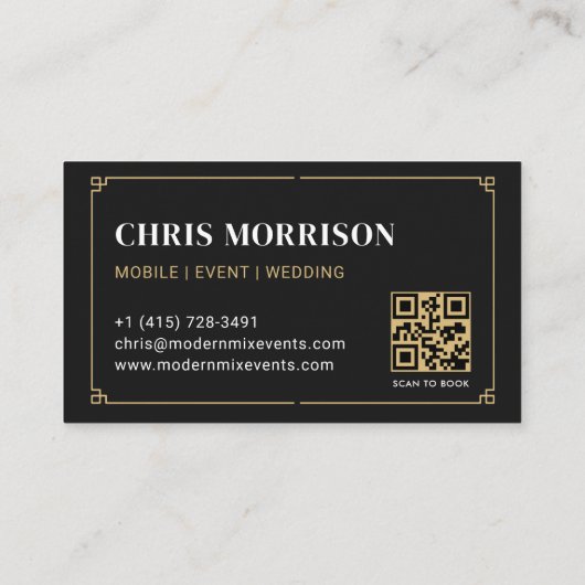 Bartender QR-code professioneel Visitekaartje (Achterkant)