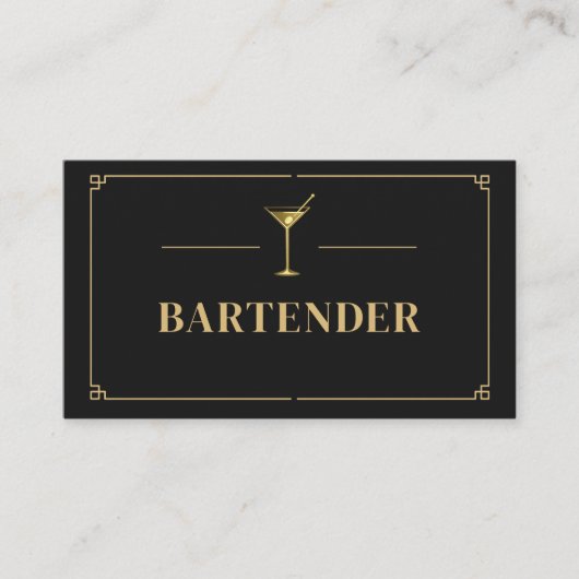 Bartender QR-code professioneel Visitekaartje (Voorkant)