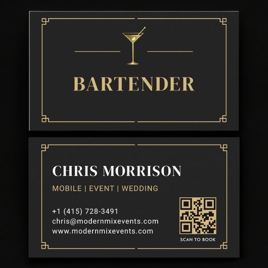 Bartender QR-code professioneel Visitekaartje