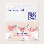 Bartender QR Gevouwen Visitekaartje (Buitenkant ongevouwen)
