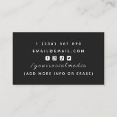 Bartender  Retro Typografie Handtekening Naam Visitekaartje (Achterkant)