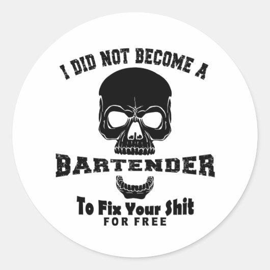 Bartender Ronde Sticker (Voorkant)