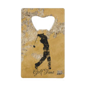 * Bartender Rough Gold en Tan getextureerde golfer Creditkaart Flessenopener (Voorkant)