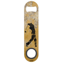 *~* Bartender Rough Gold en Tan Textured Golfer Speed Flessenopener