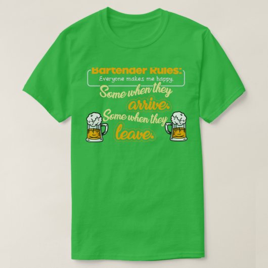 Bartender Rules Party Cocktail Pun 1 T-shirt (Design voorkant)