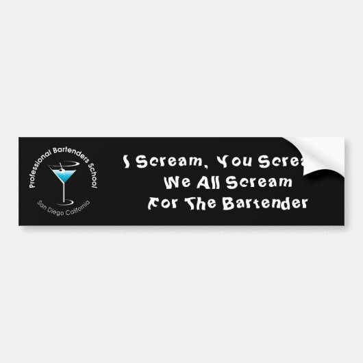 Bartender School Bumpersticker (Voorkant)